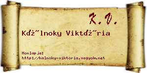 Kálnoky Viktória névjegykártya